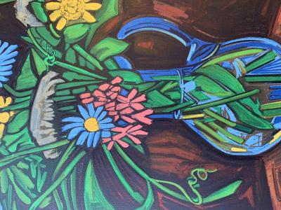 Isis KISHKA - Bouquet de fleurs, lithographie - signée numerotée 2
