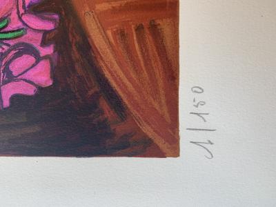 Isis KISHKA - Bouquet de fleurs, lithographie - signée numerotée 2