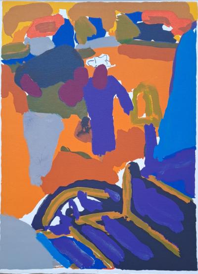 Pierre Ambrogiani - Retour des champs - Lithographie originale