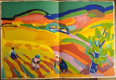 Pierre Ambrogiani - Travail des champs - Lithographie originale 2