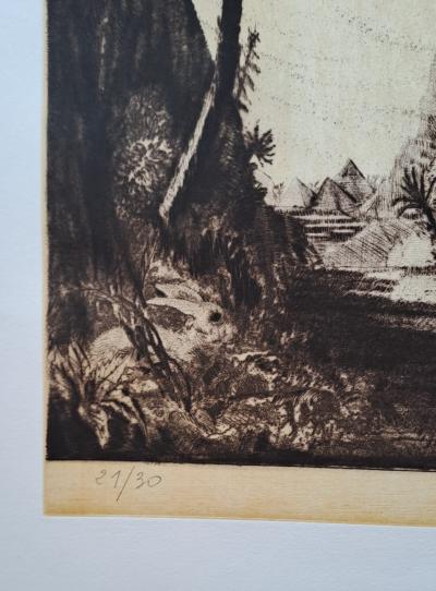 Gérard Diaz - Fuite en Egypte, 1984 - Gravure originale signée 2