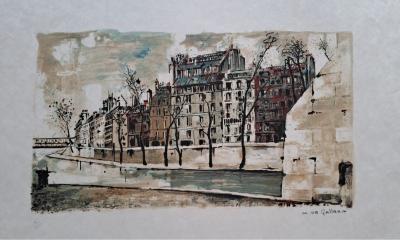 Michel de Gallard - Quai de Seine - Lithographie originale signée 2