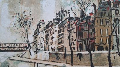Michel de Gallard - Quai de Seine - Lithographie originale signée 2