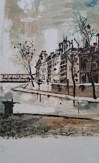 Michel de Gallard - Quai de Seine - Lithographie originale signée 2