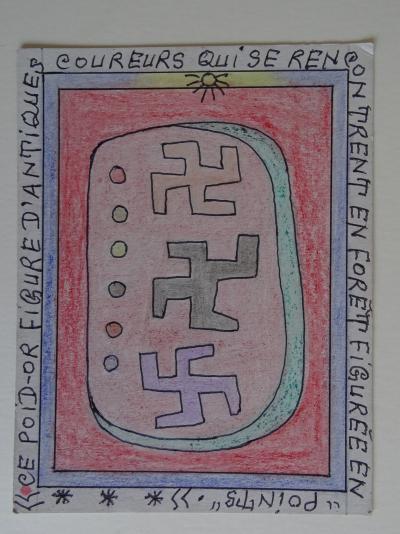 Frédéric Bruly Bouabré - Drawing, 2007 - Ink and colour pencils 2