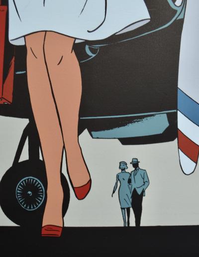 Philippe Berthet - Pin-up L'avion - Sérigraphie - signée 2