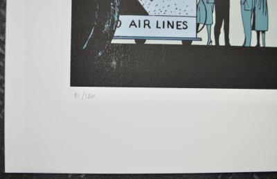 Philippe Berthet - Pin-up L'avion - Sérigraphie - signée 2