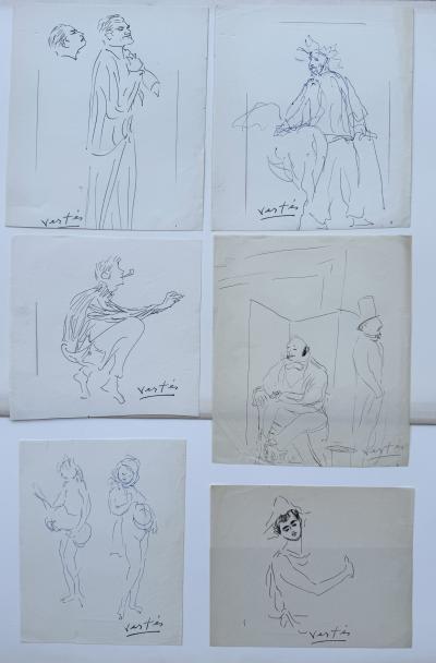 Marcel VERTES - 12 dessins originaux - signés 2