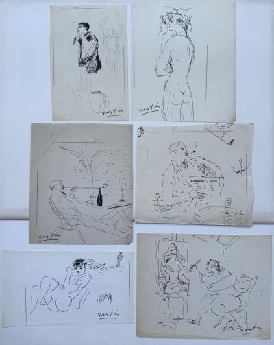 Marcel VERTES - 12 dessins originaux - signés 2