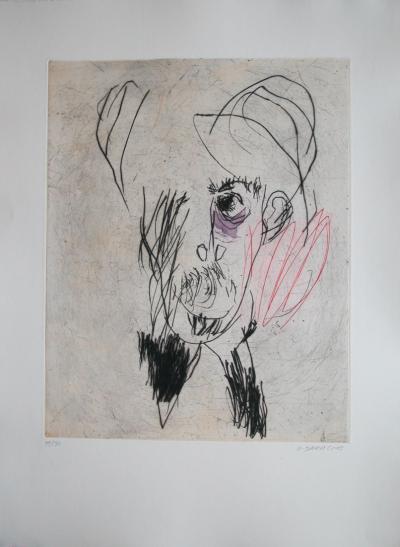 Gael Davrinche - Deconstructed portrait E, 2015 - drypoint 2