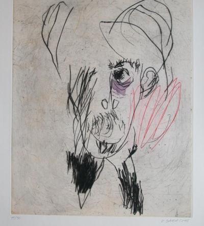 Gael Davrinche - Deconstructed portrait E, 2015 - drypoint 2