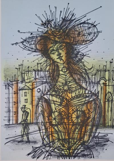 Jean Carzou - La femme au chapeau de paille - Lithographie originale 2