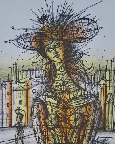 Jean Carzou - La femme au chapeau de paille - Lithographie originale 2