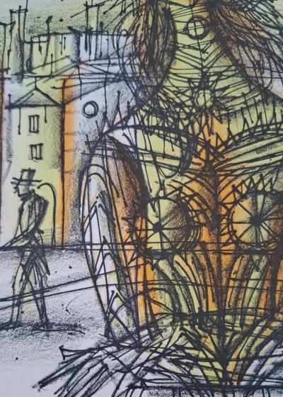 Jean Carzou - La femme au chapeau de paille - Lithographie originale 2