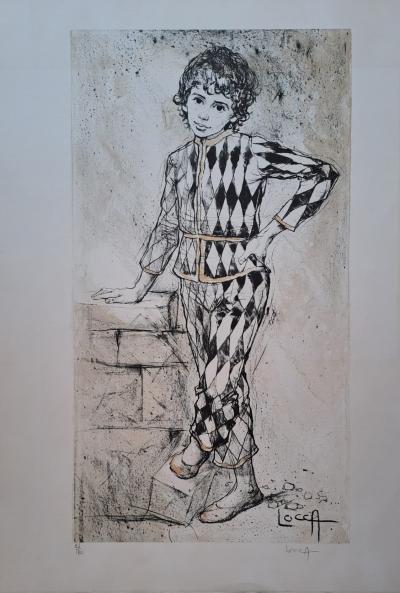 Bernard Locca - Harlequin, 1980 - Original lithograph, signed and numbered 2