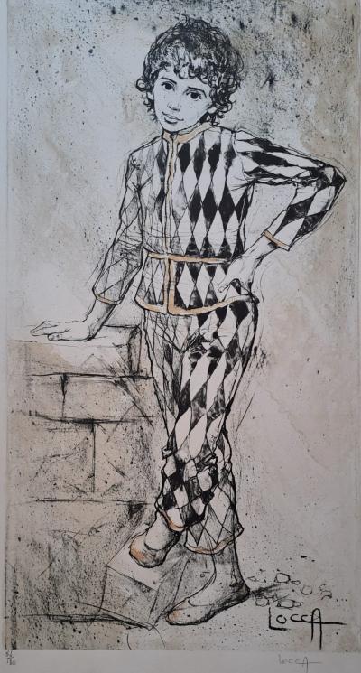 Bernard Locca - Harlequin, 1980 - Original lithograph, signed and numbered 2