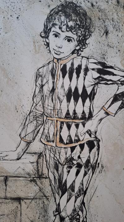 Bernard Locca - Harlequin, 1980 - Original lithograph, signed and numbered 2