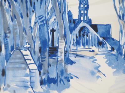 Mathurin MEHEUT : Bretagne, La Chapelle à la Fontaine, Héliogravure Signée 2