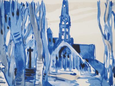 Mathurin MEHEUT : Bretagne, La Chapelle à la Fontaine, Héliogravure Signée 2