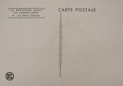 Mathurin MEHEUT : Bretagne, Le Vieux Calvaire, Héliogravure Signée 2