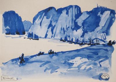 Mathurin MEHEUT : Bretagne, Le Rivage, Héliogravure Signée 2