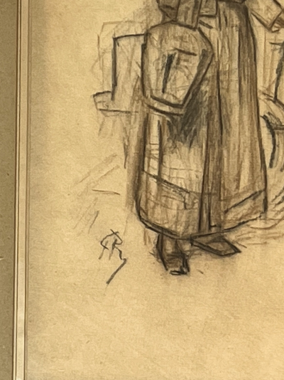 Félicien ROPS - Laitière anversoise - Dessin original signé 2