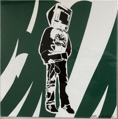 BLEK LE RAT - Pochoir et peinture aérosol sur toile signé et daté 2