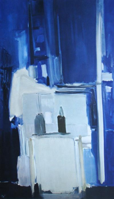 Nicolas DE STAËL (d’après) - Coin d’atelier, fond bleu, 1960 - Lithographie offset signée