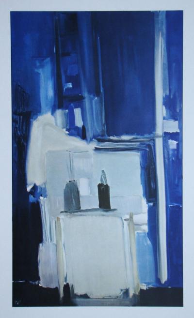 Nicolas DE STAËL (d’après) - Coin d’atelier, fond bleu, 1960 - Lithographie offset signée 2