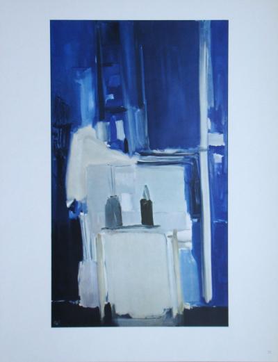 Nicolas DE STAËL (d’après) - Coin d’atelier, fond bleu, 1960 - Lithographie offset signée 2