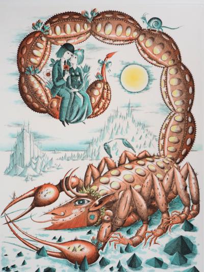 Raymond PEYNET : Zodiaque, le Scorpion, Gravure originale signée 2