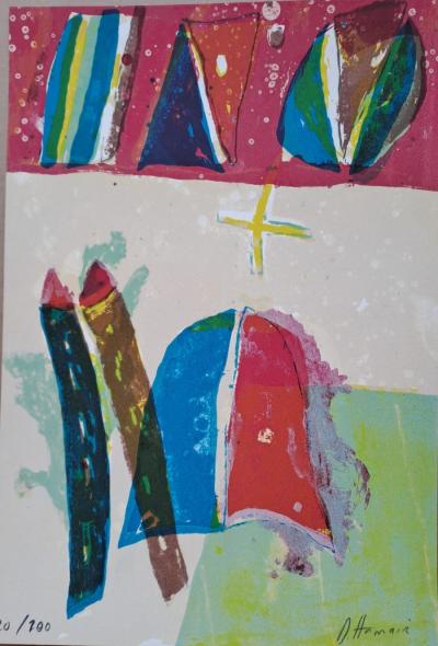 Daniel Humair - Composition II - Lithographie originale signée et numérotée 2