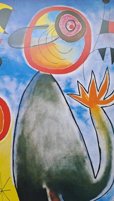 Joan Miro (d’après) - Les échelles en roue de feu traversant l’azur - Affiche 2
