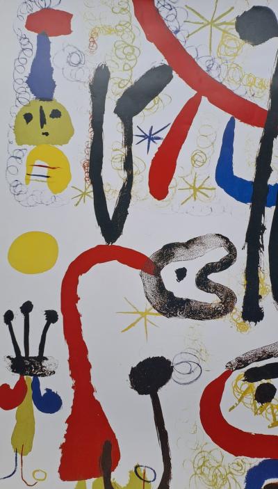 Joan Miro (d’après) - Personnage et animaux - Affiche 2