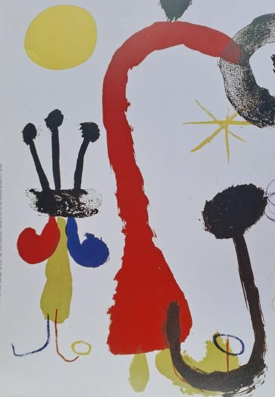 Joan Miro (d’après) - Personnage et animaux - Affiche 2