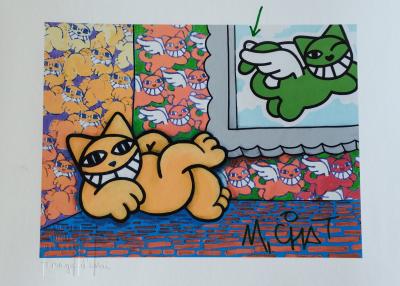 M Chat - Purr and Winged Cat, 2023 - Signed screenprint 2