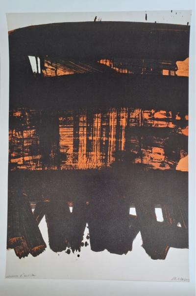 Pierre Soulages (d’après) - Lithographie n°22, 1969 - Affiche
