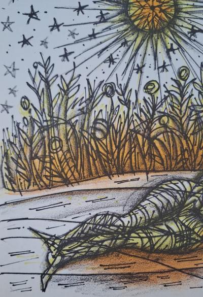 Jean Carzou - Rêverie au milieu des champs - Lithographie originale 2