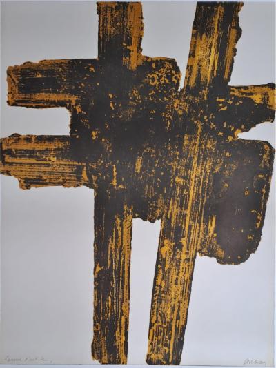 Pierre Soulages (after) - Etching XVIII, 1962 - Poster 2