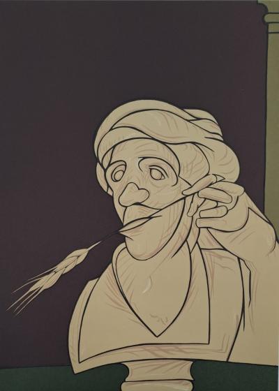 Valerio Adami - Le philosophe - Lithographie originale, en couleurs 2