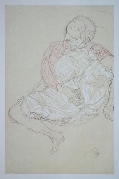 Gustav KLIMT (d’après), Dessin érotique, 1978 - Lithographie offset signée