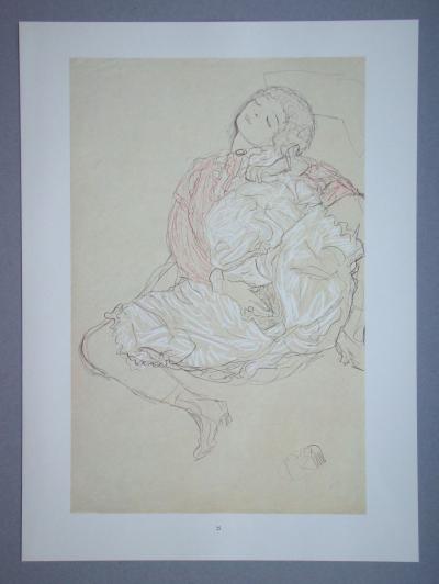 Gustav KLIMT (d’après), Dessin érotique, 1978 - Lithographie offset signée 2