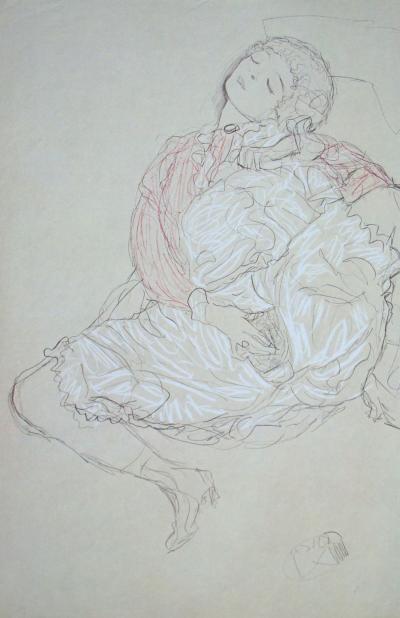 Gustav KLIMT (d’après), Dessin érotique, 1978 - Lithographie offset signée 2