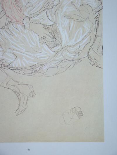 Gustav KLIMT (d’après), Dessin érotique, 1978 - Lithographie offset signée 2
