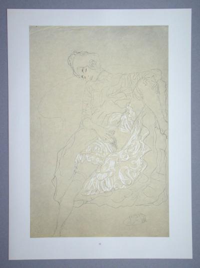 Gustav KLIMT (after), Erotic drawing, 1978 - Offset lithography signed 2
