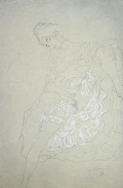 Gustav KLIMT (after), Erotic drawing, 1978 - Offset lithography signed 2