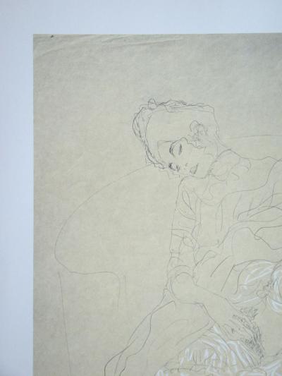 Gustav KLIMT (after), Erotic drawing, 1978 - Offset lithography signed 2