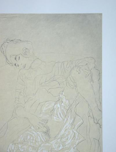 Gustav KLIMT (after), Erotic drawing, 1978 - Offset lithography signed 2