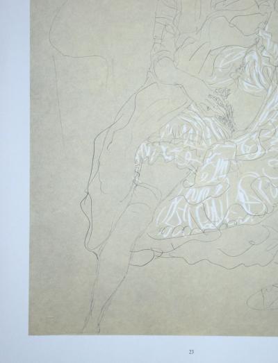 Gustav KLIMT (after), Erotic drawing, 1978 - Offset lithography signed 2