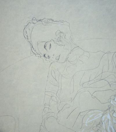 Gustav KLIMT (after), Erotic drawing, 1978 - Offset lithography signed 2